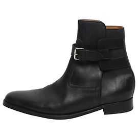 Hermès Black leather ankle boots - size UK 7 Black