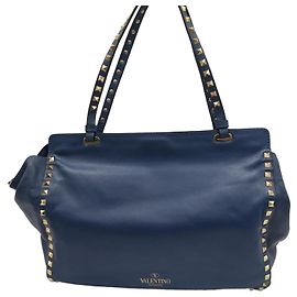 Valentino Borsa a tracolla in pelle Rockstud blu Blu