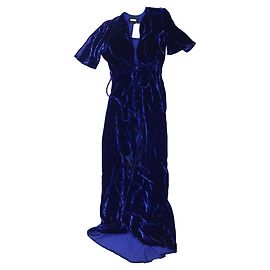 Robe portefeuille en velours bleu Reformation - taille XS Autre