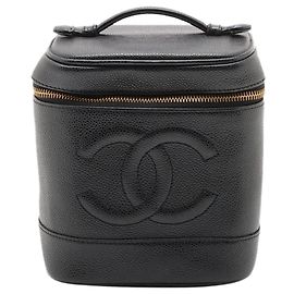 Chanel Bolso Vanity vintage 2000 Coco Mark en caviar negro Negro