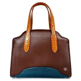 Loro Piana Lizard Cecilia Tote Bag Blau