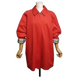 Burberry Women's Checked Red Trench Coat Red