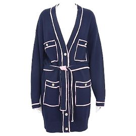 Chanel Langer Cardigan aus Kaschmir Blau