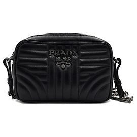 Prada Mini borsa a tracolla in pelle nera Nero