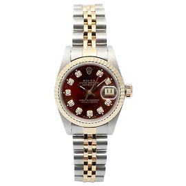 Rolex Lady Datejust Cocoa Dial Watch Aftersetting Ten Point Diamond Brown