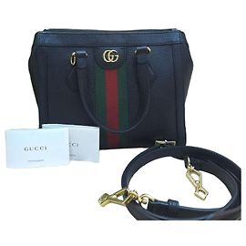 Gucci Ophidia Small Top Handle Web Tote Bag Schwarz