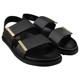 Tod's Leder-Sandalen Schwarz Schwarz