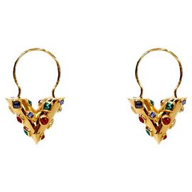 Louis Vuitton Essential Colorstone Gold Ohrringe Golden
