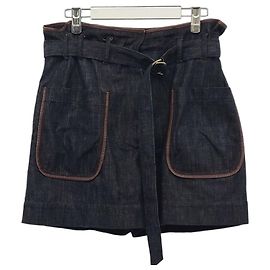 Brunello Cucinelli Belted Denim Shorts Black