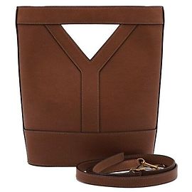 Saint Laurent Piccola borsa tote a secchiello e borsa a tracolla crossbody Marrone