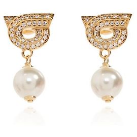 Salvatore Ferragamo Orecchini Pearl Crystal Gancini Multicolore