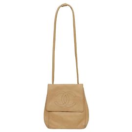 Chanel Bolsa de Ombro Beige Big CC Flap Marrom