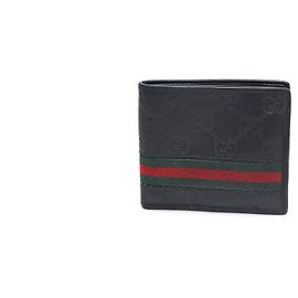 Gucci GG Logo Web Bi-Fold Wallet Black