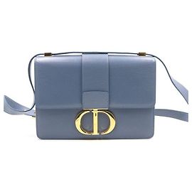 Dior Bolsa de ombro e transversal Montaigne em couro de bezerro azul Azul