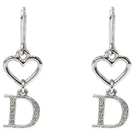 Dior Orecchini Heart Cubic Silver Argento