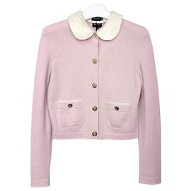 Chanel Kaschmir-Cardigan mit femininem Kragen Pink