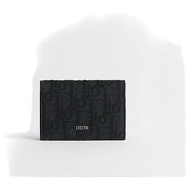 Dior Business Card Holder Black Oblique Jacquard Black