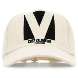Valentino Boné de baseball em algodão bordado Branco