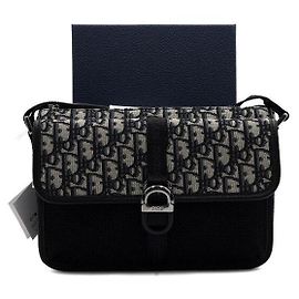 Dior Bolsa de aba Oblique com fecho de correr e alça Bolsa de ombro e transversal masculina Marrom