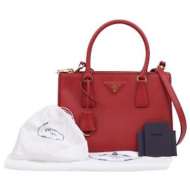 Prada Galleria Medium Saffiano Leder Tote Bag Rot Rot