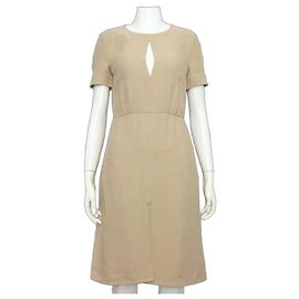 Valentino Vestido de seda beige para mujer Castaño