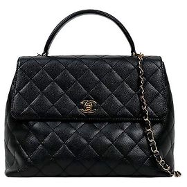 Chanel Sac cabas Coco Handle en peau Black Caviar Noir