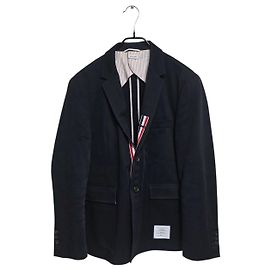 Thom Browne Blazer in cotone a righe Nero
