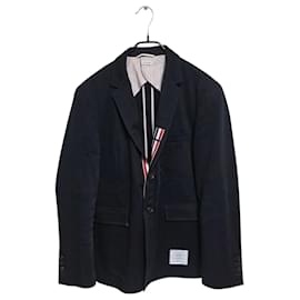 Thom Browne Blazer de algodón a rayas Negro