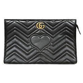 Gucci Marmont Matelassé Clutch Black Schwarz