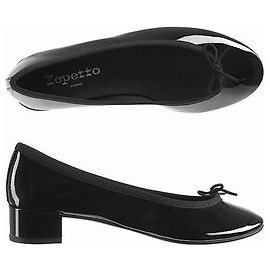 Repetto Ballet Flat Mid Heel Black Black