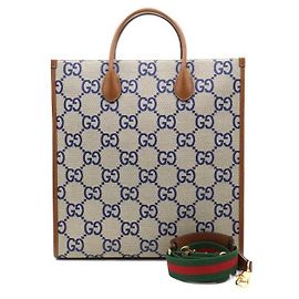 Gucci Bolsa Tote Média e Bolsa de Ombro em Canvas GG Interlocking Marrom