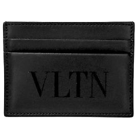 Valentino Black VLTN Card Holder Wallet Black