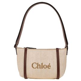 Chloé Raffia Schultertasche Orange