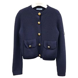Prada Wollstrickjacke Navy Blau