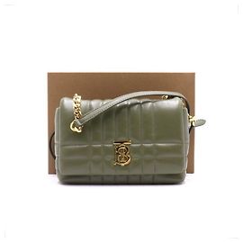 Burberry Pequena bolsa de ombro com corrente dourada Marrom