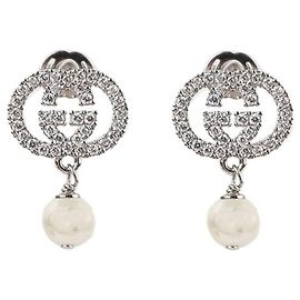 Gucci Kristallperlen-Ohrringe Silber