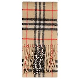 Burberry Écharpe Slim Check en cachemire Sand Marron