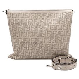 Fendi Borsa a tracolla e Borsa a spalla Camellia White After FF Punching Logo Unisex Bianco