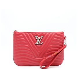Louis Vuitton New Wave Chain Pouch Clutch Bag Red