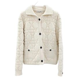 Dior Technical Wool Cashmere Knit Jacket White