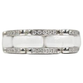 Chanel Diamond Ceramic Ultra Ring Size Silvery