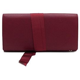 Cartier Bolsa Clutch de Couro de Bezerro Vermelho com Dupla Aba Multifuncional Vermelho