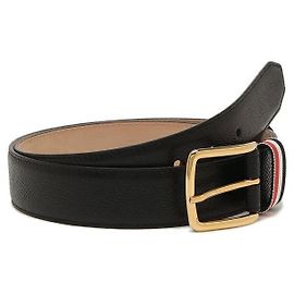 Thom Browne Pebble Grain Stripe Loop Belt Black