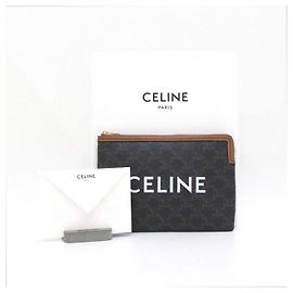 Céline Pochette e bolsa clutch em canvas Triomphe Marrom