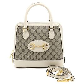 Gucci White Horsebit Small Top Handle Bag Tote and Shoulder Bag White