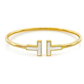 Tiffany & Co Pulsera Bangle de Hilo de Perlas YG Dorado