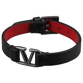 Valentino Logo Signature Leather Strap Bracelet Multiple colors