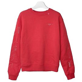 Off White Unused Diagonal Fleece Sweatshirt Rot Rot