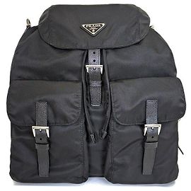 Prada Mochila de nylon negra Negro