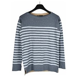 Loro Piana Cashmere-Streifenstrick Blau